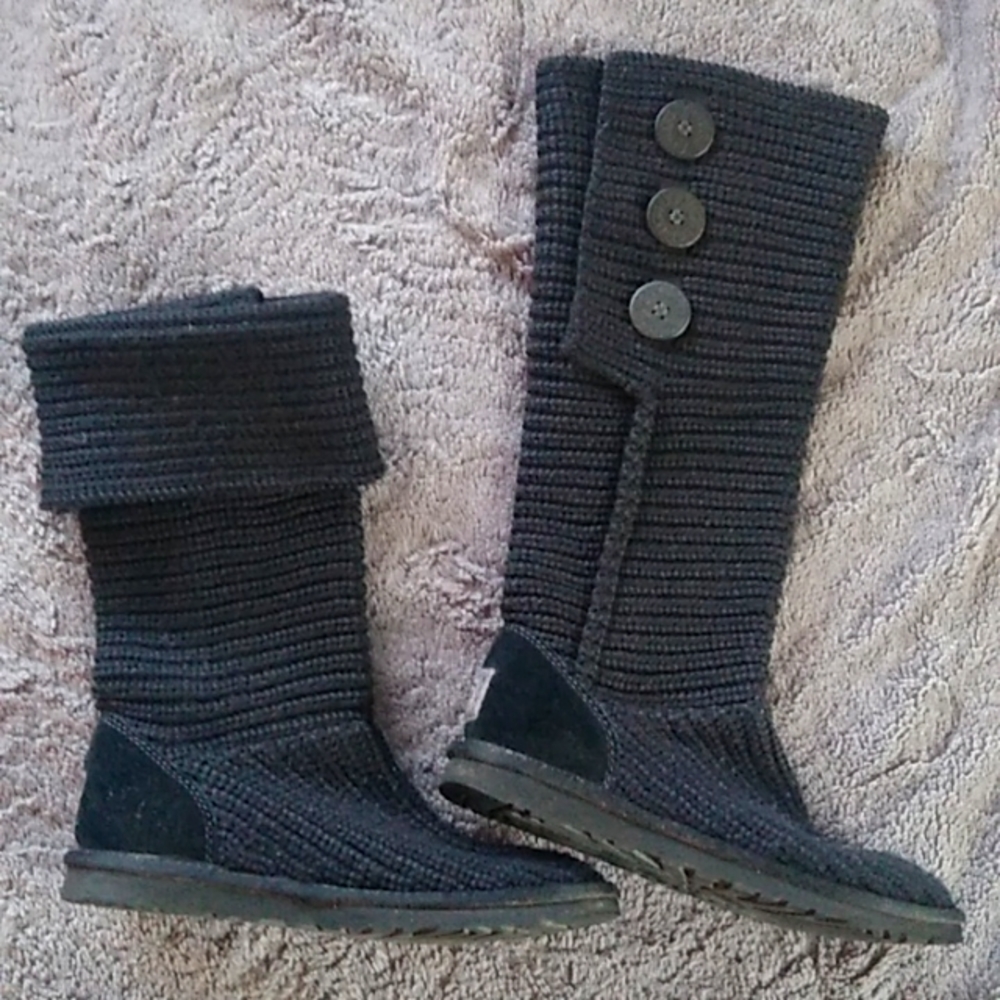 UGH Black Knit Women's Boots